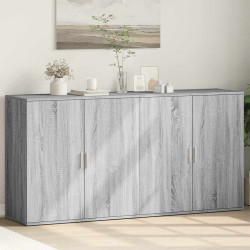 Aparadores 2 pcs 79x38x80 cm derivados madeira cinzento sonoma