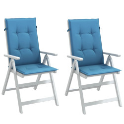 Almofadões para cadeiras altas 2 pcs mesclado tecido azul