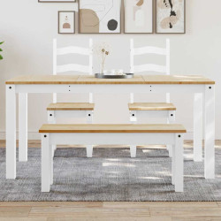 Mesa de jantar panama 160x80x75 cm pinho maciço branco