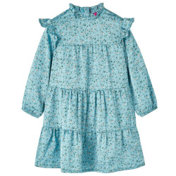 Vestido de manga comprida para criança azul 128
