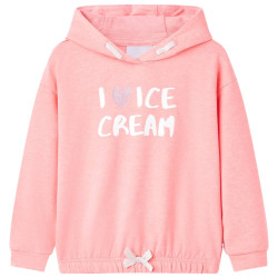 Sweatshirt para criança com capuz rosa-brilhante 128