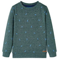 Sweatshirt para criança verde-escuro mesclado 104