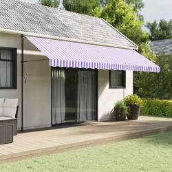 Tecido de substituição para sanefa de toldo 500 cm riscas azul/branco