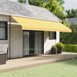 Tecido de substituição para sanefa de toldo 500 cm riscas amarelo/branco