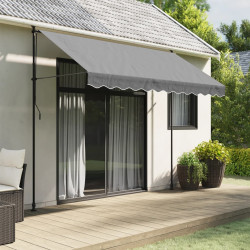 Tecido de substituição para sanefa de toldo 300 cm riscas antracite