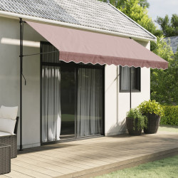 Tecido de substituição para sanefa de toldo 350 cm riscas castanho