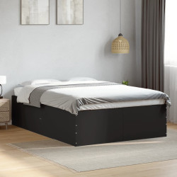 Estrutura de cama 135x190 cm derivados de madeira preto