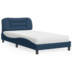 Cama com colchão hvar 100x200 cm tecido azul
