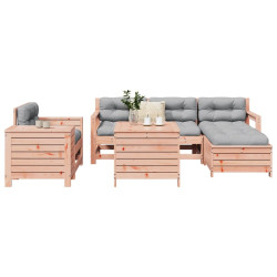 7 Pcs conjunto sofás jardim madeira abeto-de-douglas