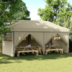 Tenda p/ festas pop-up dobrável c/ 4 paredes cinza-acastanhado