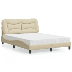 Cama com colchão hvar 120x200 cm tecido cor creme