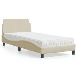 Cama com colchão dover 80x200 cm tecido cor creme