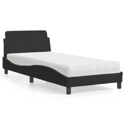 Cama com colchão dover 90x190 cm veludo preto
