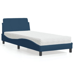 Cama com colchão dover 90x200 cm tecido azul
