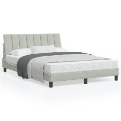 Cama com colchão hanko 120x200 cm veludo cinzento-claro