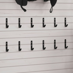 Ganchos de parede formato de j 12 pcs aço preto