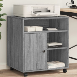 Suporte para impressora com rodas 60x50x67 cm cinzento sonoma