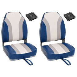 Cadeiras para barco dobráveis 2 pcs com encosto alto