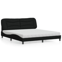 Cama com colchão hvar 180x200 cm tecido preto