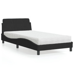 Cama com colchão dover 100x200 cm veludo preto