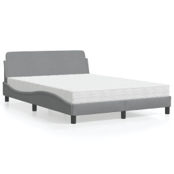 Cama com colchão dover 120x200 cm tecido cinza-claro