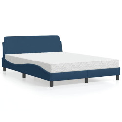 Cama com colchão dover 120x200 cm tecido azul