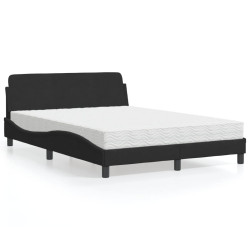 Cama com colchão dover 140x190 cm veludo preto