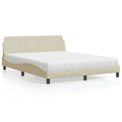 Cama com colchão dover 160x200 cm tecido cor creme