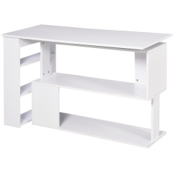 Secretária com estantes mesa de escritório 5 prateleiras 120x110x74cm branco