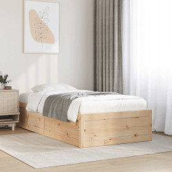 Cama sem colchão 75x190 cm madeira de pinho maciça