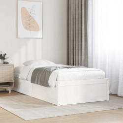 Cama sem colchão 90x190 cm madeira de pinho maciça branco