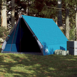Tenda de campismo estrutura em a p/ 2 pessoas impermeável azul
