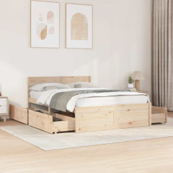 Cama sem colchão 135x190 cm madeira de pinho maciça