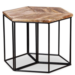 Mesa de centro madeira de mangueira maciça 56x48x40 cm