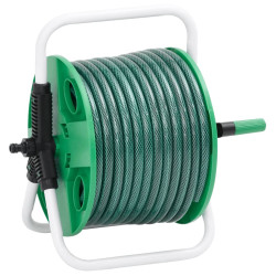 Enrolador independente com mangueira de 30 m PVC verde