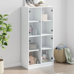 Armário alto c/ portas 68x37x142 cm derivados de madeira branco