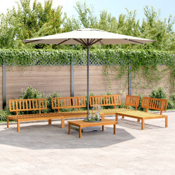 5 Pcs conjunto de móveis de paletes p/ jardim acácia maciça