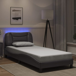 Estrutura de cama com LED sem colchão hvar 90x200cm cinza