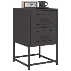 Mesas de cabeceira 2 pcs 36x39x60,5 cm aço preto
