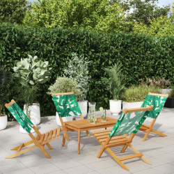 Cadeiras de jardim dobráveis 4 pcs tecido/madeira maciça verde