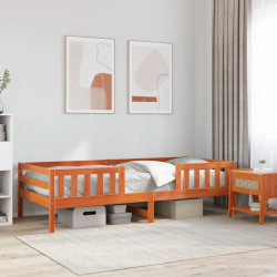 Cama sem colchão 90x190 cm madeira de pinho maciça castanho-mel