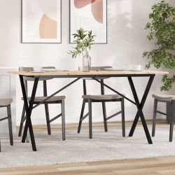 Mesa de jantar estrutura em x 160x80x75cm pinho e aço