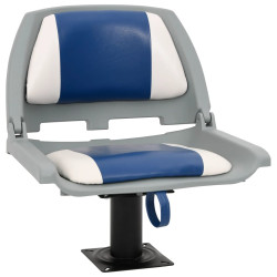2 Pcs conjunto assento barco dobrável 48x51x41 cm azul e branco