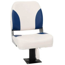 Conjunto de 1 assento barco dobrável 41x36x48 cm azul e branco