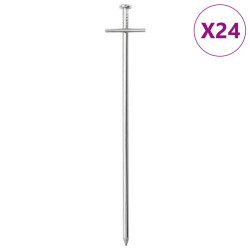 Estacas para tenda 24 pcs 23 cm ø6 mm aço galvanizado