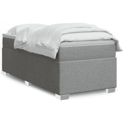 Cama com molas/colchão 80x200 cm tecido cinza-claro