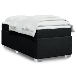 Cama com molas/colchão 90x200 cm tecido preto