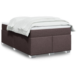 Cama boxspring com colchão 120x190 cm tecido castanho-escuro