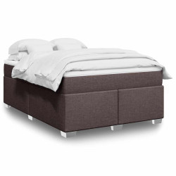 Cama com molas/colchão 140x190 cm tecido castanho-escuro
