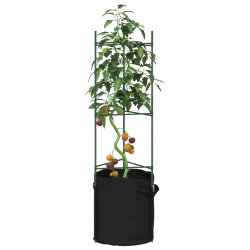Suportes para tomateiros com sacos 8 pcs 116 cm aço e PP